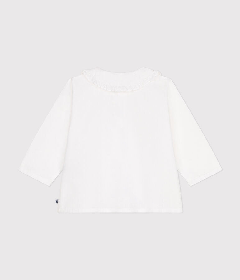 Blusa de piqu&eacute; de algod&oacute;n para beb&eacute; blanco