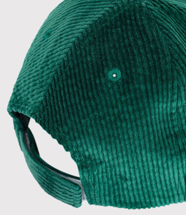 Gorra infantil de pana lisa verde