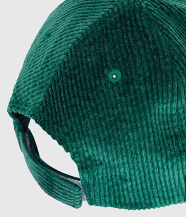 Gorra infantil de pana lisa verde