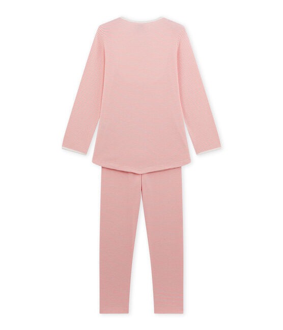 Pijama milrayas para niña rosa GRETEL/blanco LAIT