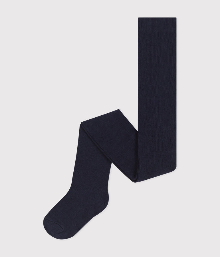 Leotardos infantiles lisos de algod&oacute;n azul