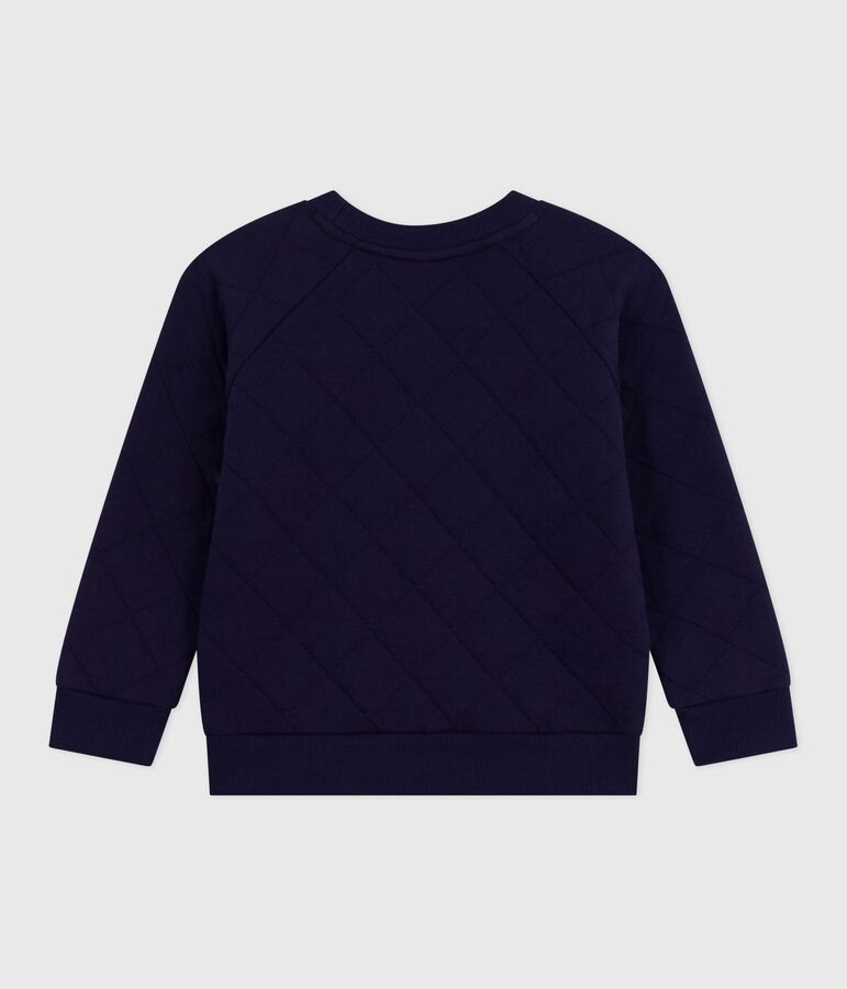 Sudadera infantil lisa de algod&oacute;n azul