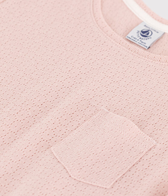 Camisón liso de algodón calado para niña rosa SALINE