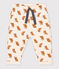 Pantalón de felpa con estampado de búhos para bebé blanco AVALANCHE/ ECUREUIL