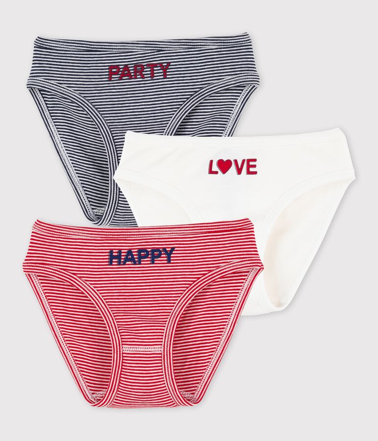 Lote de 3 braguitas de rayas de ni&ntilde;a multicolor