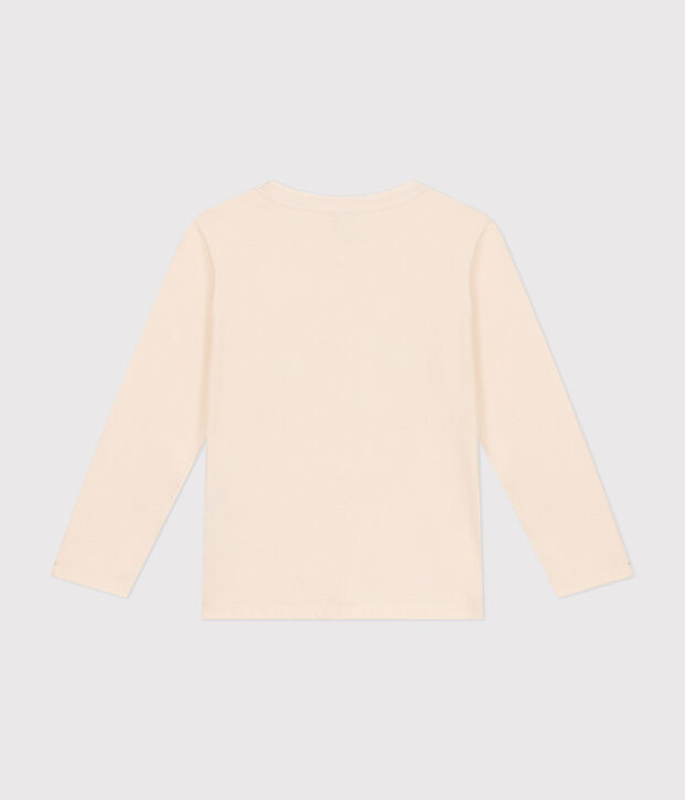 Camiseta de manga larga de punto fino para ni&ntilde;o crudo