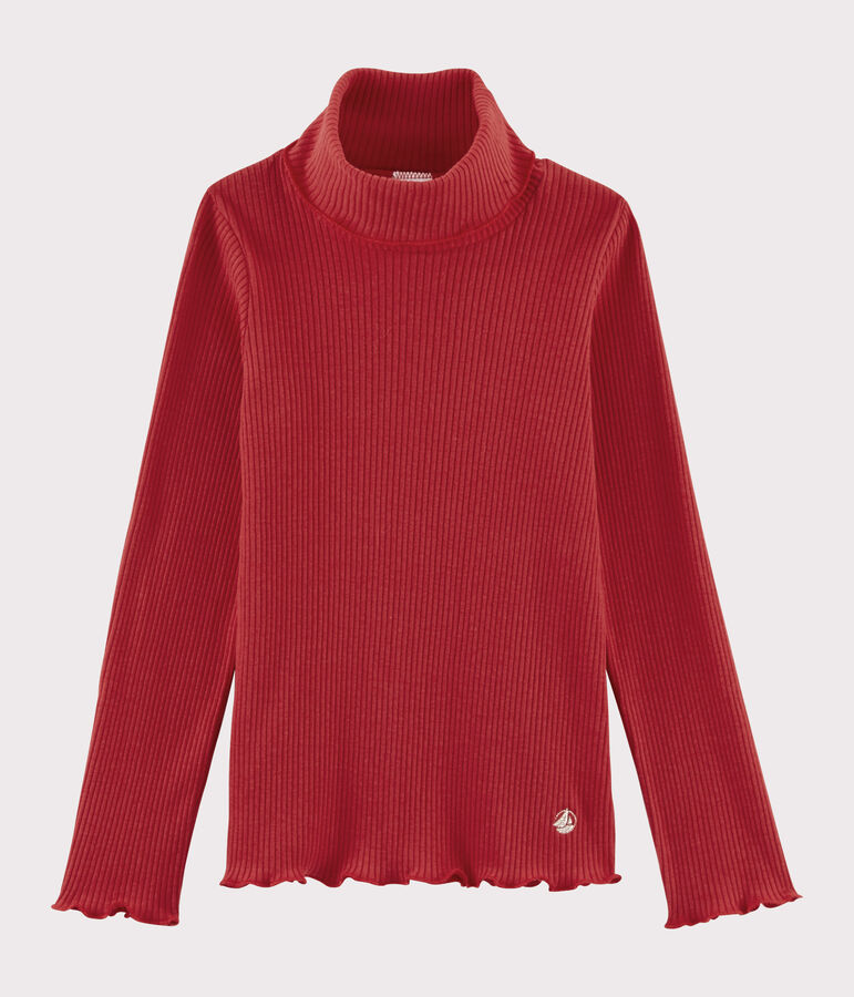 Jersey de cuello alto para ni&ntilde;a rojo