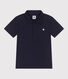 Polo infantil de algodón liso de manga corta