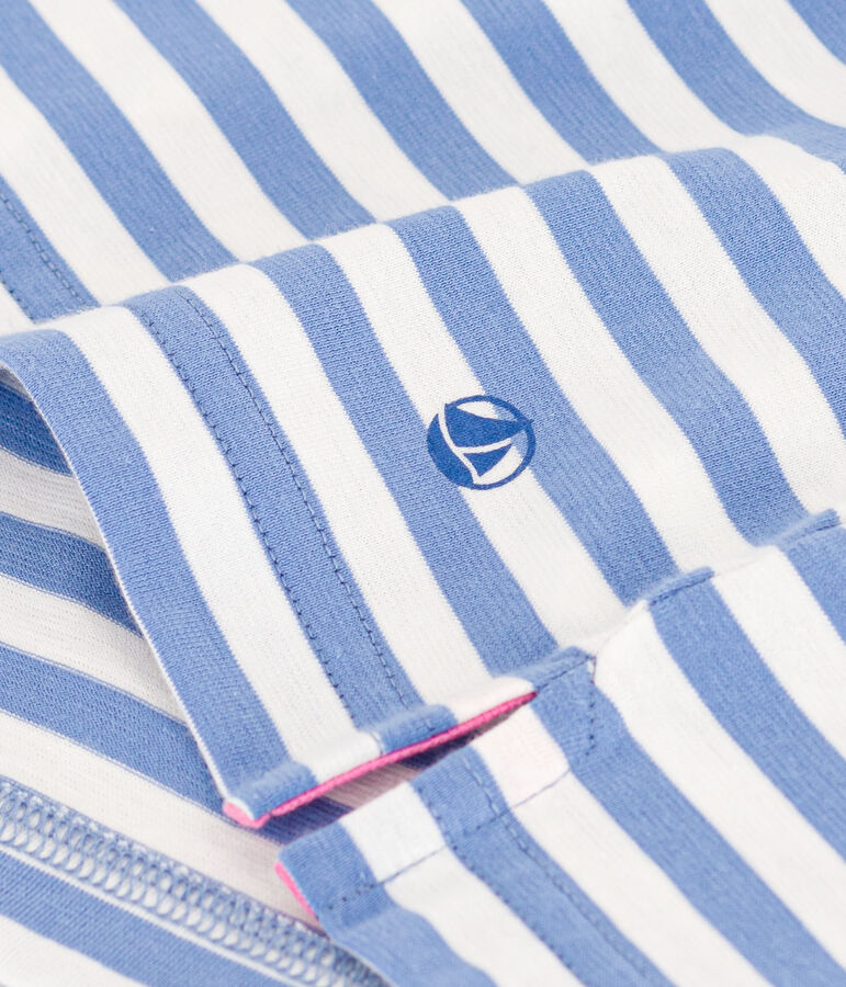 Camiseta la Boxy de algod&oacute;n de mujer azul/blanco