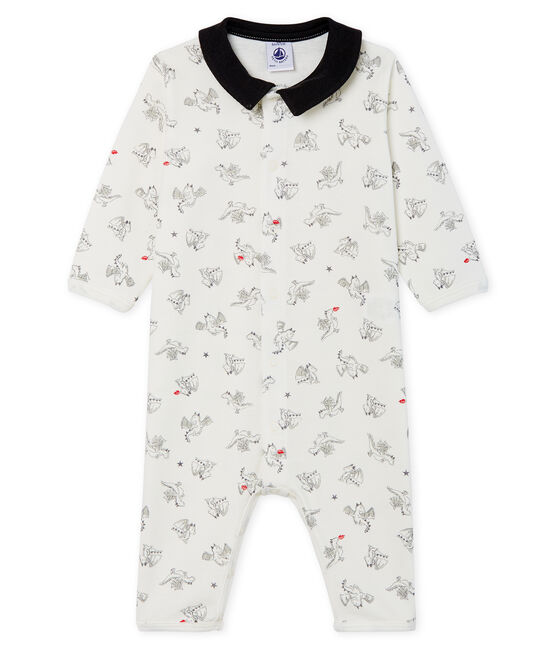 Pijama sin pies de punto para bebé niño blanco MARSHMALLOW/ MULTICO CN