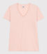 Camiseta LA RECTA de algodón con cuello de pico para mujer