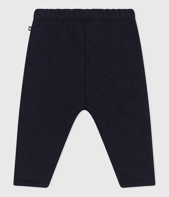 Pantalón de tejido túbico acolchado de bebé azul SMOKING