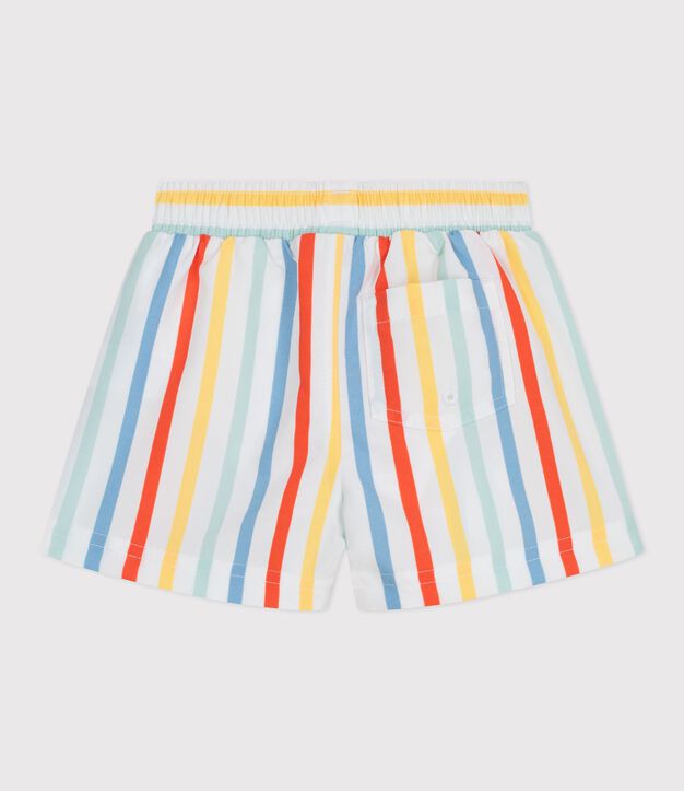 Ba&ntilde;ador a rayas para beb&eacute; blanco/multicolor