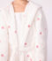 Albornoz infantil de rizo de algodón con corazones bordados blanco MARSHMALLOW/rojo TERKUIT