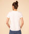 Camiseta LA RECTA de algodón con cuello redondo para mujer blanco ECUME