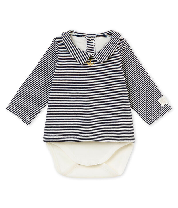 Bodi marinero de manga larga para beb&eacute; ni&ntilde;o azul/blanco