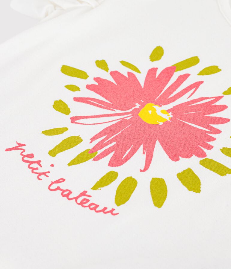 Camiseta infantil de manga corta de algod&oacute;n blanco