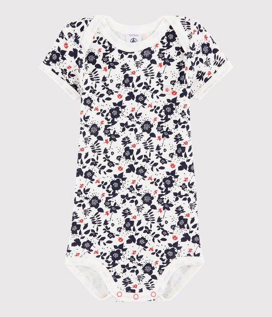 Bodi de manga corta de bebé niña blanco MARSHMALLOW/blanco MULTICO