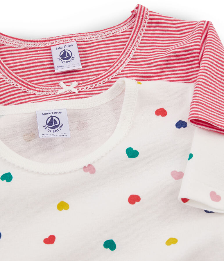 Par de camisetas manga corta para ni&ntilde;a multicolor