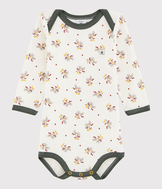 Bodi de manga larga de bebé niño blanco MARSHMALLOW/blanco MULTICO