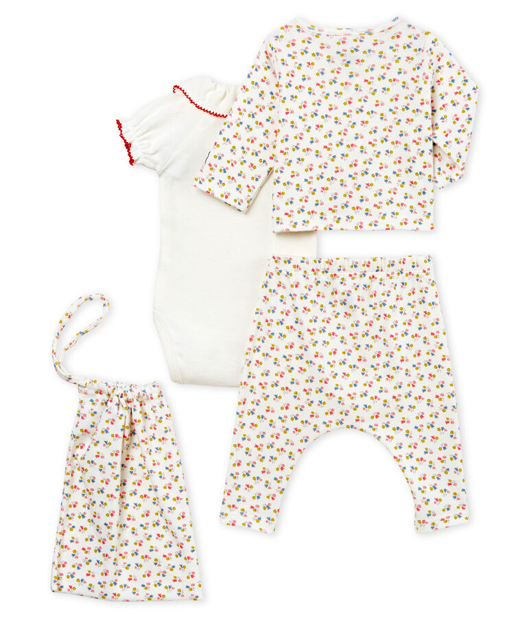 Conjunto 4 piezas estampado para beb&eacute; ni&ntilde;a multicolor