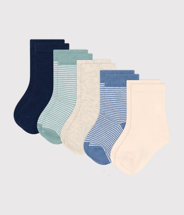 5 pares de calcetines de algod&oacute;n milrayas para beb&eacute; multicolor