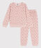 Pijama de terciopelo con flor para niña rosa SALINE/blanco MULTICO