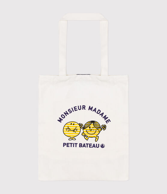 Bolsa tote Monsieur Madame de algodón blanco MARSHMALLOW