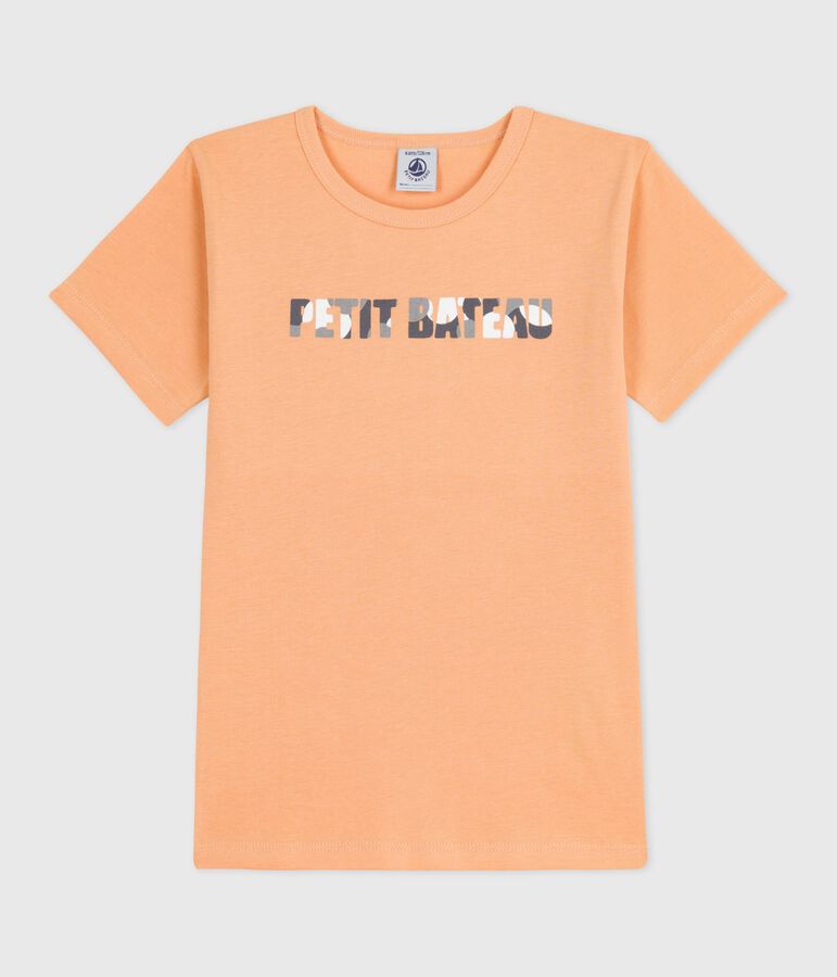 Tee-shirt manches courtes en coton enfant beige