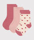 3 pares de calcetines de algodón con corazones para bebé