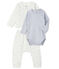 Conjunto de tres piezas para bebé de túbico blanco MARSHMALLOW/azul TOUDOU/ MULTICO