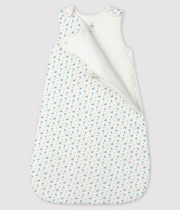 Saco de punto de tejido acanalado para beb&eacute; blanco/multicolor