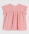Blusa de manga corta de algodón ecológico para bebé rosa PAPAYE/ MARSHMALLOW