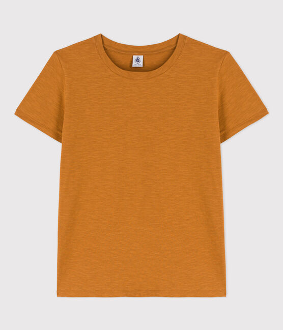 Camiseta LA RECTA de algodón con cuello redondo para mujer marron TOAST