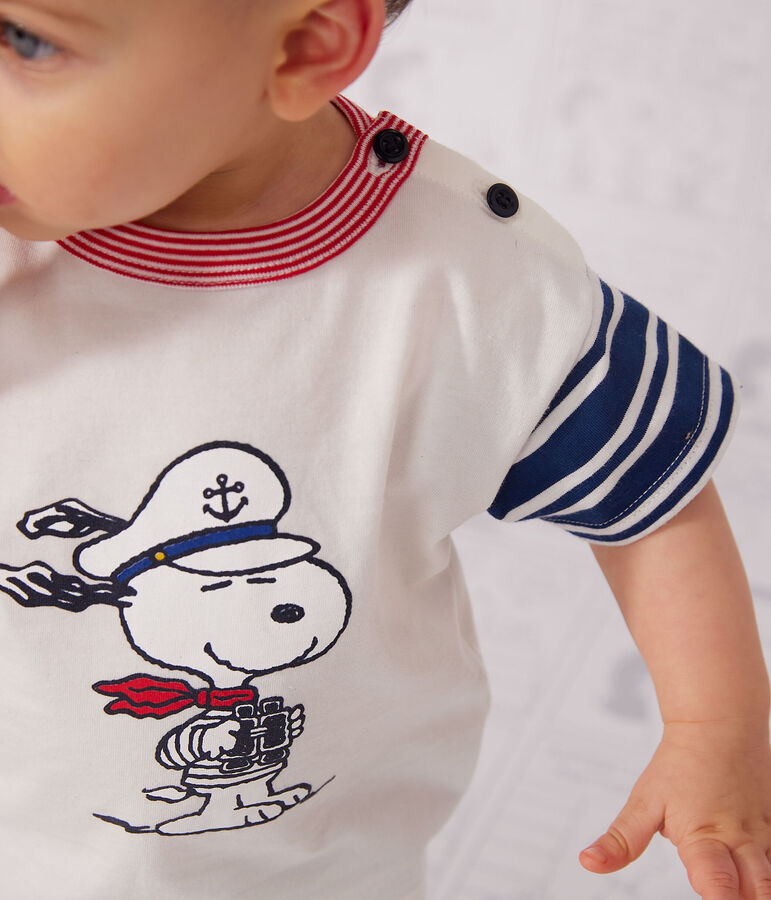 Camiseta Petit Bateau X Snoopy de punto ligero para beb&eacute; blanco/multicolor