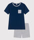 Pijama infantil corto y liso de algodón
