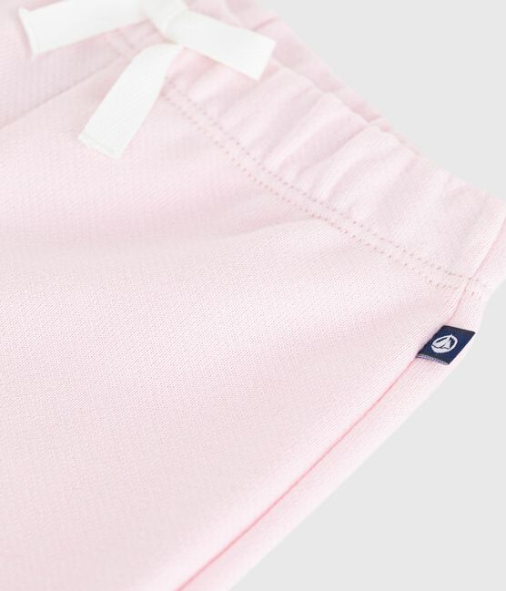 Pantalón de jogging liso de algodón para bebé rosa BARELY