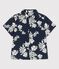 Camisa de manga corta de popelina de niño azul MEDIEVAL/blanco MARSHMALLOW