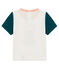 Camiseta manga corta con motivos para bebé niño blanco MARSHMALLOW/verde PINEDE CN