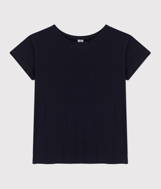 Camiseta L'IDEAL de algodón/lino para mujer azul SMOKING