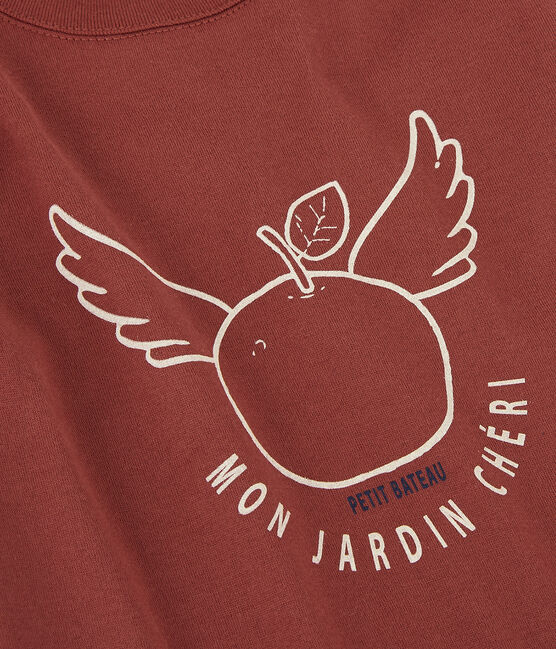 Camiseta de manga corta de algodón de niño marron OMBRIE