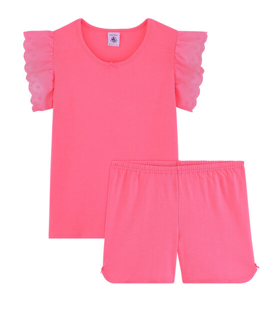 Pijama corto de punto para niña rosa CUPCAKE