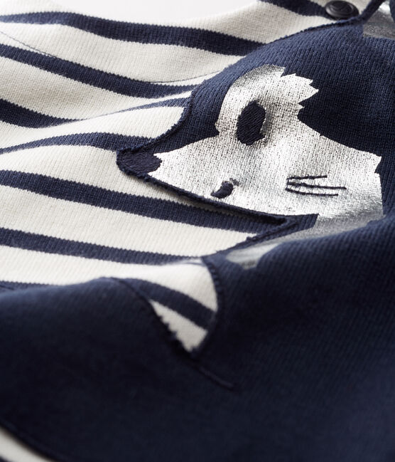 Jersey marinero renovado para bebé niño beige COQUILLE/azul SMOKING