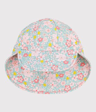 Sombrero con protecci&oacute;n frente a los rayos UV y estampado de flores para beb&eacute;