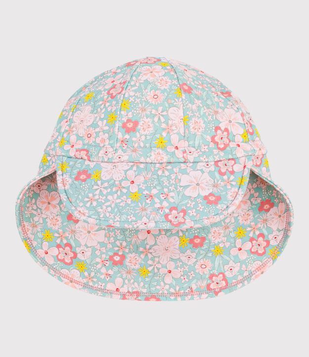 Sombrero con protecci&oacute;n frente a los rayos UV y estampado de flores para beb&eacute; azul/multicolor