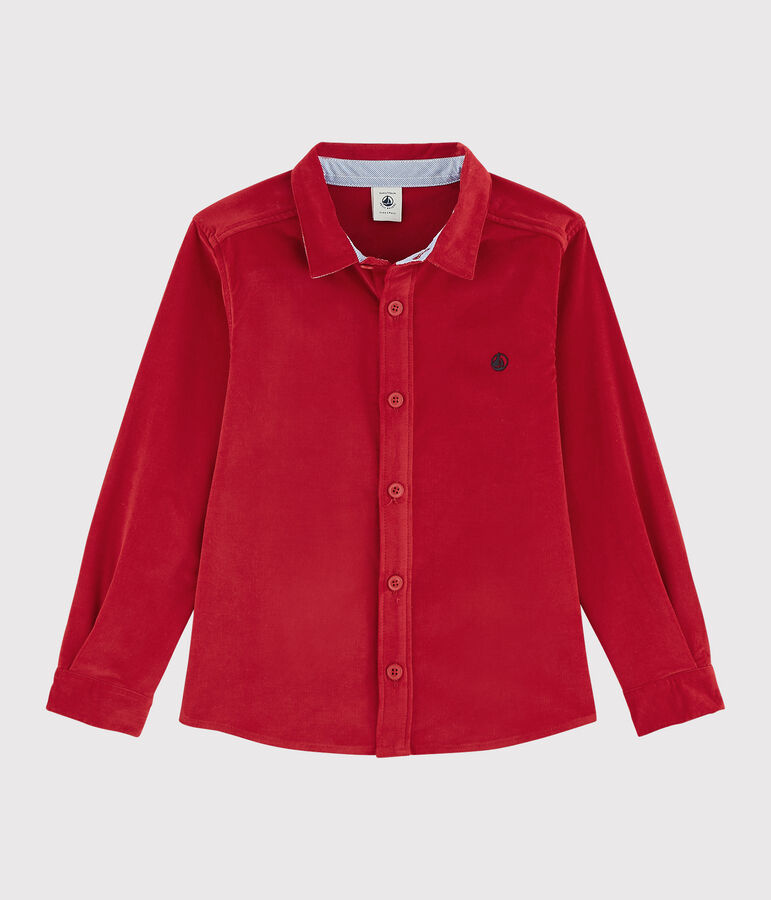Camisa de pana de ni&ntilde;o rojo
