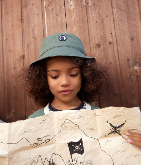 Gorro de algodón liso para bebé verde CROCO