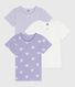 Juego de camisetas infantiles de algodón de manga corta con estampado de corazones