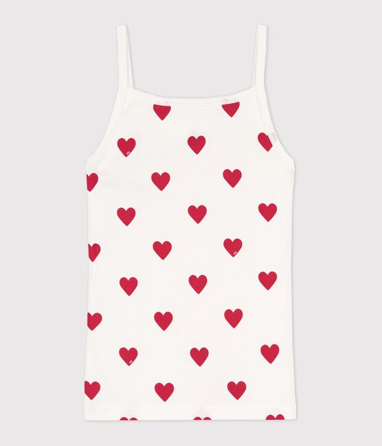 Camiseta de tirantes L'ICONIQUE de algodón ORGÁNICO de mujer blanco MARSHMALLOW/rojo TERKUIT