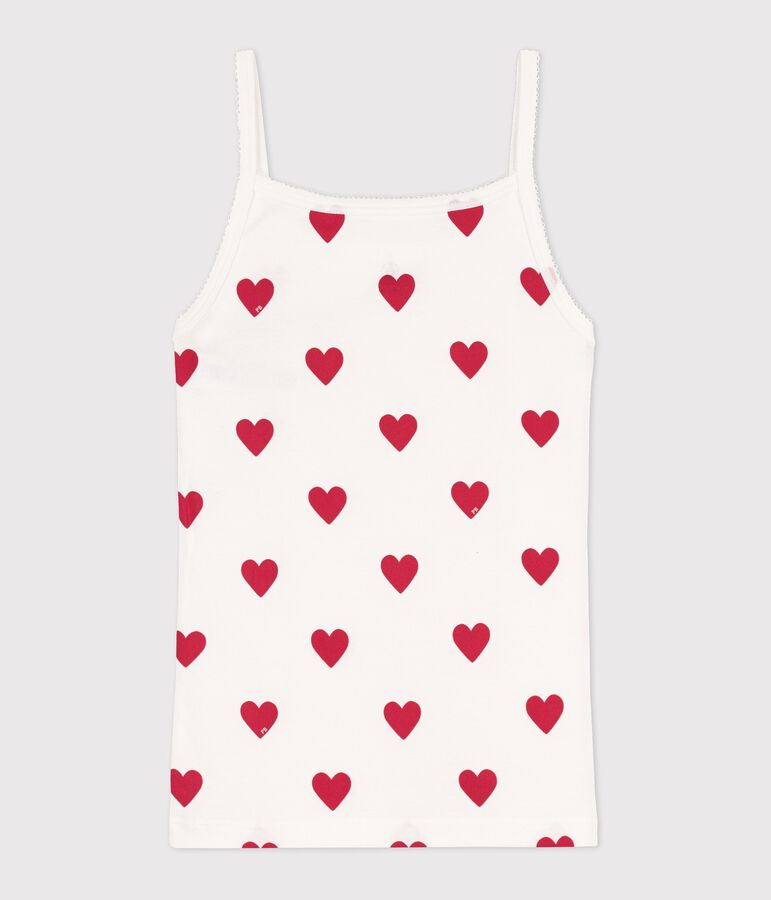 Camiseta de tirantes L'ICONIQUE de algod&oacute;n ORG&Aacute;NICO de mujer blanco/rojo